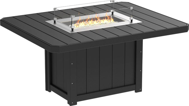 Lumin Fire Table 62" Base (Dining Height) Black