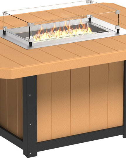 Lumin Fire Table 62" Base (Dining Height) Cedar & Black