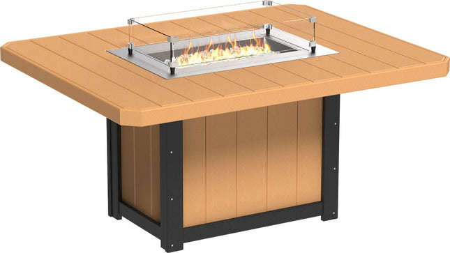 Lumin Fire Table 62" Base (Dining Height) Cedar & Black