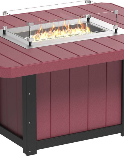 Lumin Fire Table 62" Base (Dining Height) Cherrywood & Black
