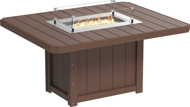 Lumin Fire Table 62" Base (Dining Height) Chestnut Brown
