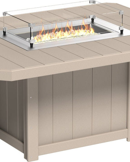 Lumin Fire Table 62" Base (Dining Height) Weatherwood