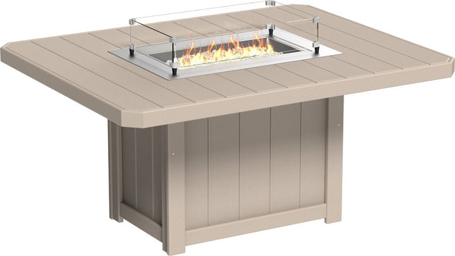 Lumin Fire Table 62" Base (Dining Height) Weatherwood