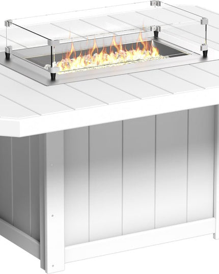 Lumin Fire Table 62" Base (Dining Height) White