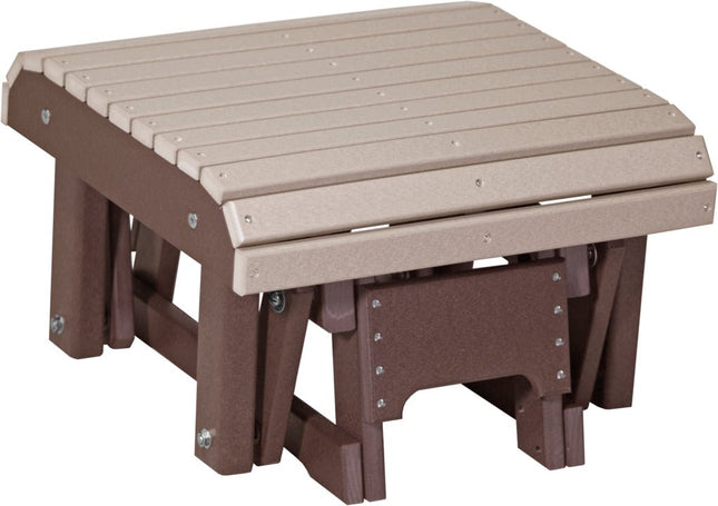 LuxCracft Poly Glider Footrest (Weatherwood & Chestnut Brown)
