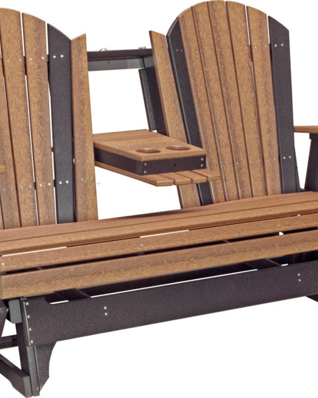 5' Adirondack Poly Balcony Glider (Antique Mahogany & Black)....