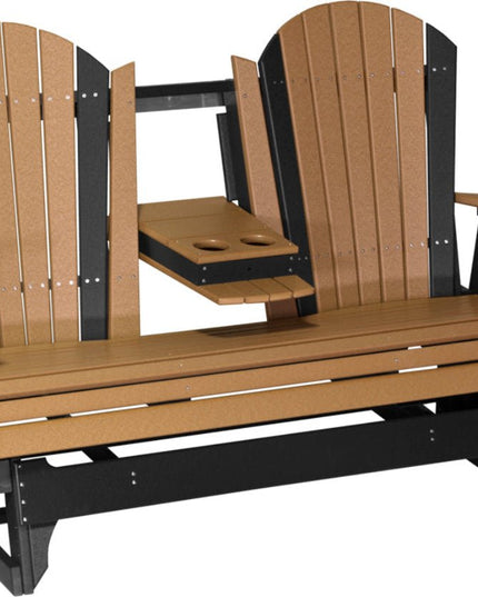 5' Adirondack Poly Balcony Glider Cedar & Black