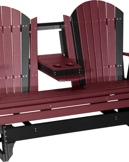 5' Adirondack Poly Balcony Glider Cherrywood & Black