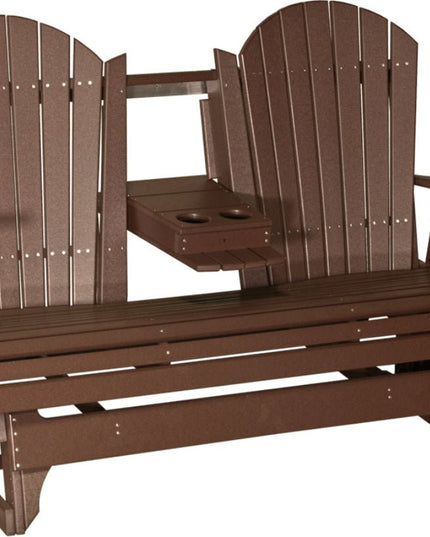 5' Adirondack Poly Balcony Glider Chestnut Brown