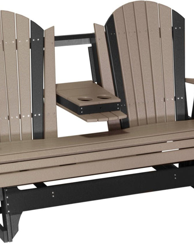 5' Adirondack Poly Balcony Glider Weatherwood & Black