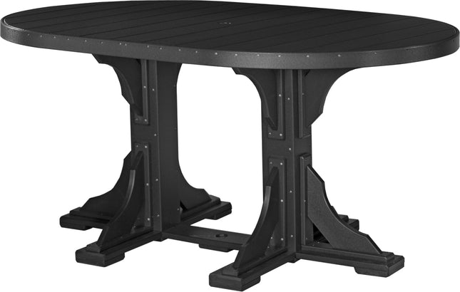 LuxCraft Poly 4 x 6 Oval Table Black Counter Height