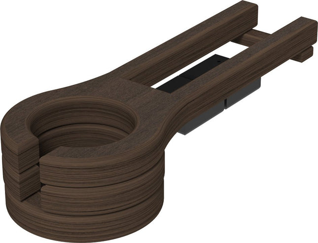 LuxCraft Poly Cup Holder (Brazilian Walnut & Black) Slide-Out.