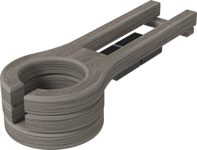 LuxCraft Poly Cup Holder (Coastal Gray & Black) Slide-Out.
