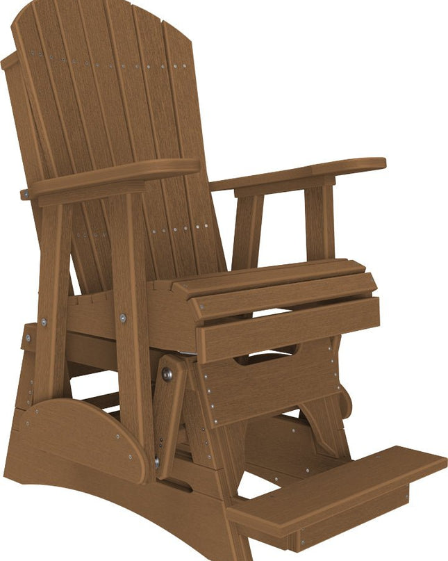 LuxCraft 2 foot Adirondack Poly Balcony Glider Antique Mahogany