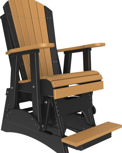 LuxCraft 2 foot Adirondack Poly Balcony Glider Cedar & Black