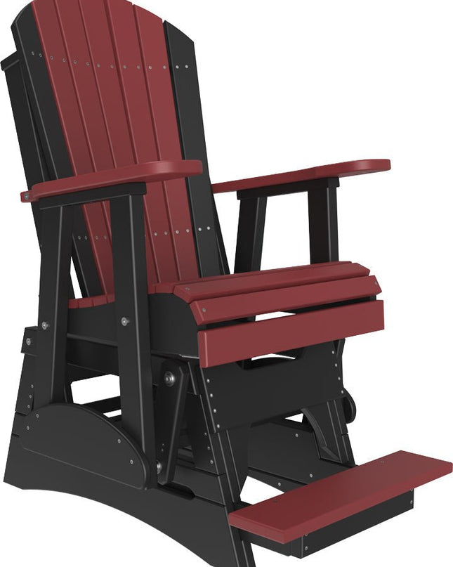 LuxCraft 2 foot Adirondack Poly Balcony Glider Cherrywood & Black