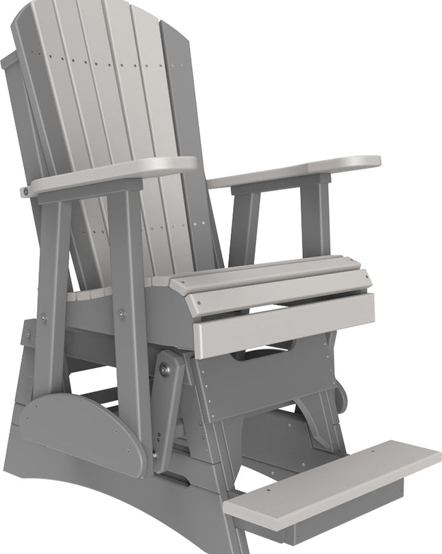 LuxCraft 2 foot Adirondack Poly Balcony Glider Dove Gray & Slate