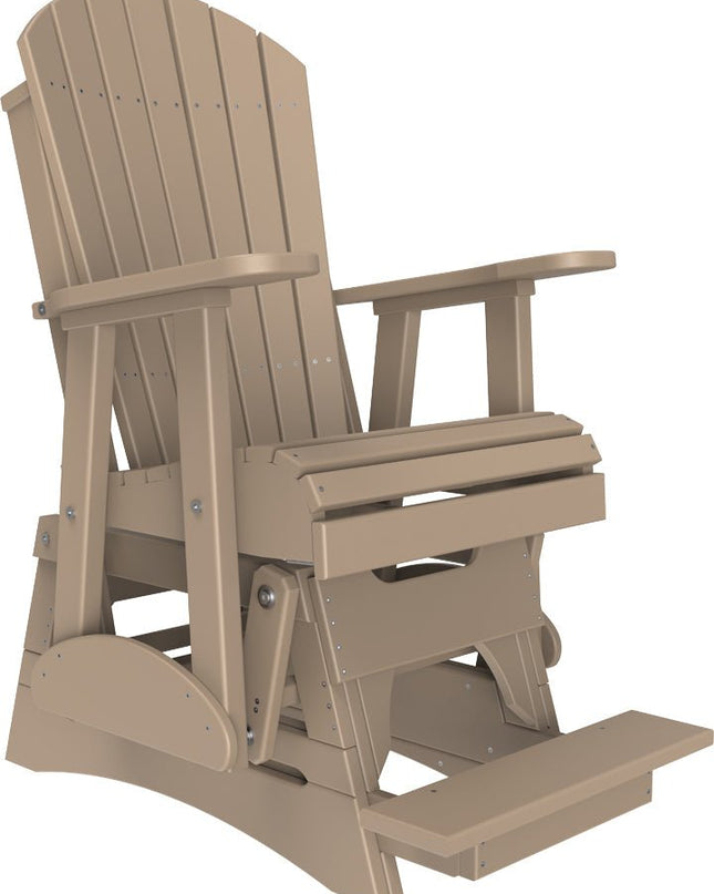 LuxCraft 2 foot Adirondack Poly Balcony Glider Weatherwood