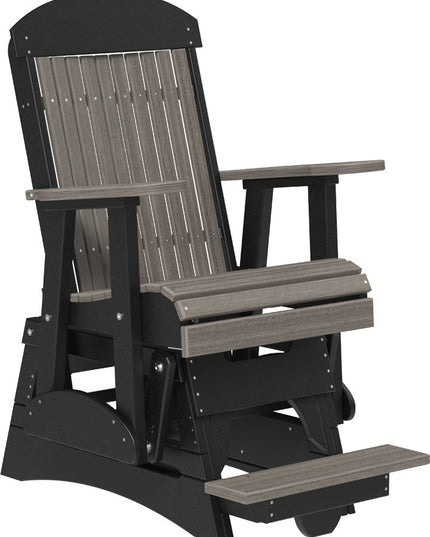 LuxCraft 2 foot Classic Balcony Glider Coastal Gray & Black