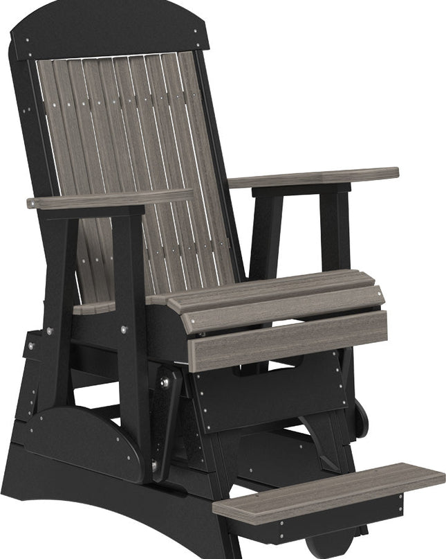 LuxCraft 2 foot Classic Balcony Glider Coastal Gray & Black