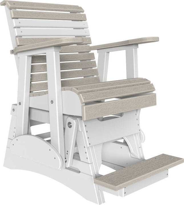LuxCraft 2 foot Plain Poly Balcony Glider Birch & White