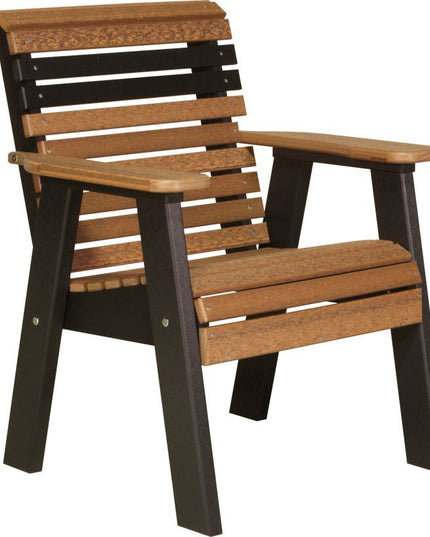 LuxCraft 2 foot Plain Poly Bench Antique Mahogany & Black