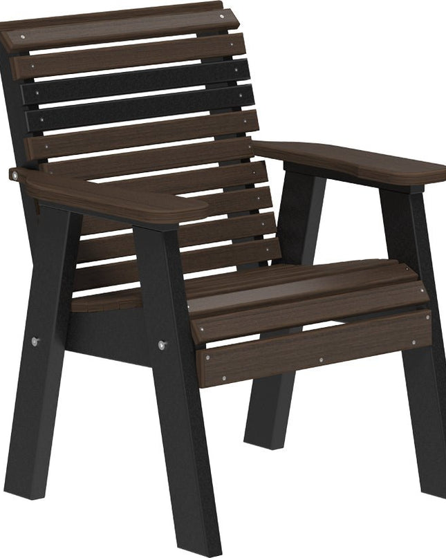 LuxCraft 2 foot Plain Poly Bench Brazilian Walnut & Black