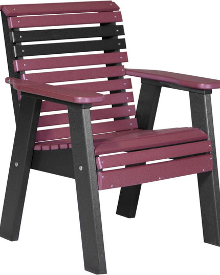 LuxCraft 2 foot Plain Poly Bench Cherrywood & Black