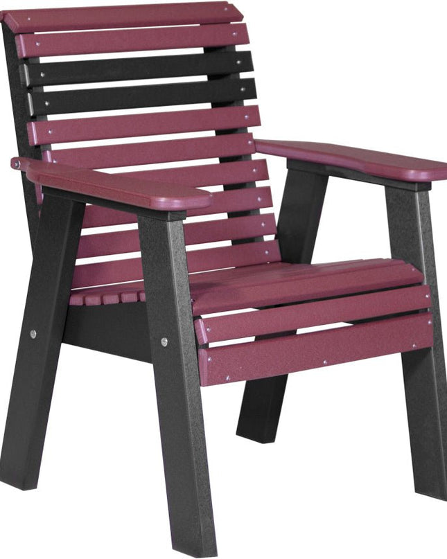 LuxCraft 2 foot Plain Poly Bench Cherrywood & Black