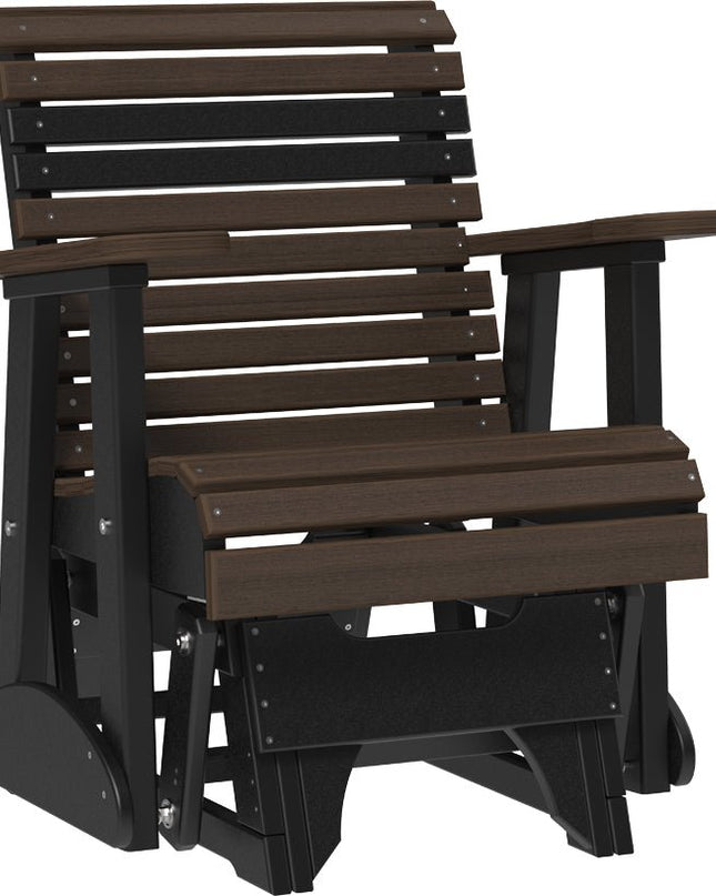 LuxCraft 2 foot Plain Poly Glider Brazilian Walnut & Black