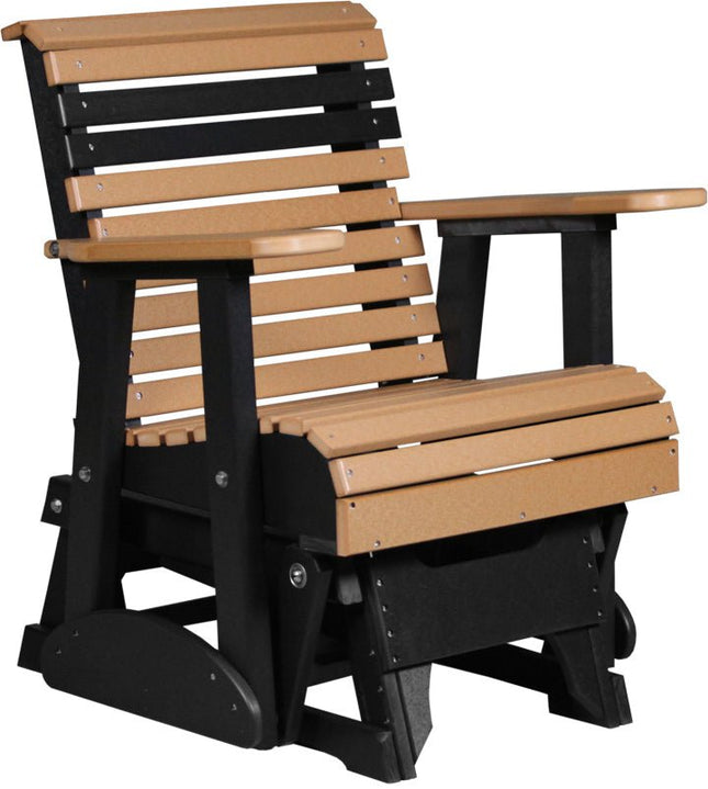 LuxCraft 2 foot Plain Poly Glider Cedar & Black