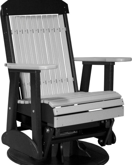 LuxCraft 2 foot Swivel Classic Poly Glider Dove Gray & Black