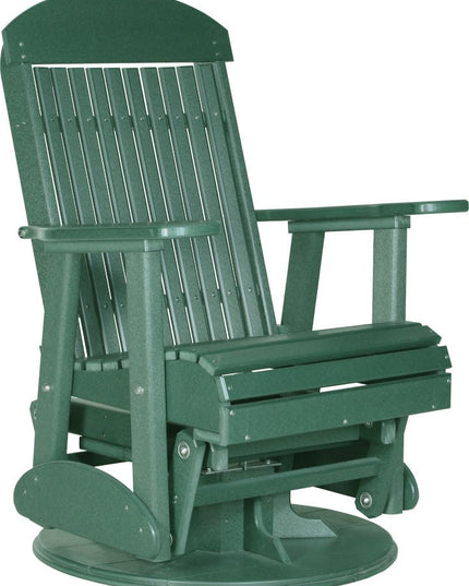 LuxCraft 2 foot Swivel Classic Poly Glider Green