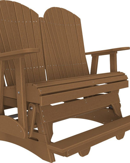 LuxCraft 4 foot Adirondack Poly Balcony Glider Antique Mahogany