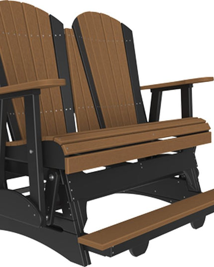 LuxCraft 4 foot Adirondack Poly Balcony Glider Antique Mahogany & Black