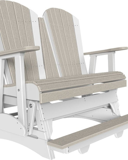 LuxCraft 4 foot Adirondack Poly Balcony Glider Birch & White