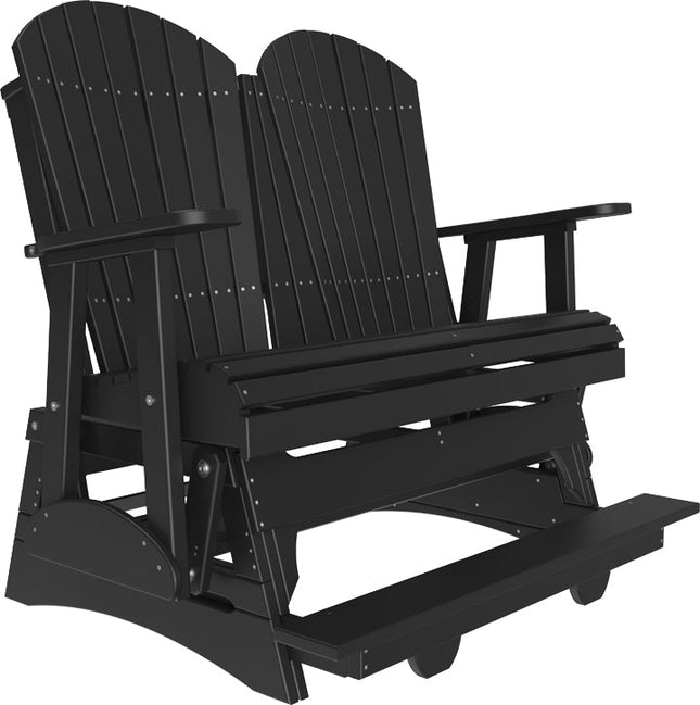 LuxCraft 4 foot Adirondack Poly Balcony Glider Black