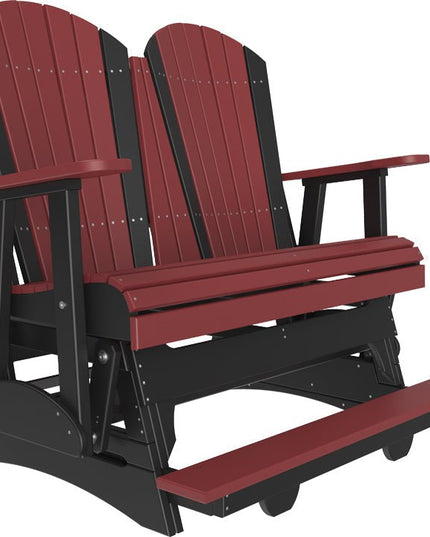 LuxCraft 4 foot Adirondack Poly Balcony Glider Cherrywood & Black