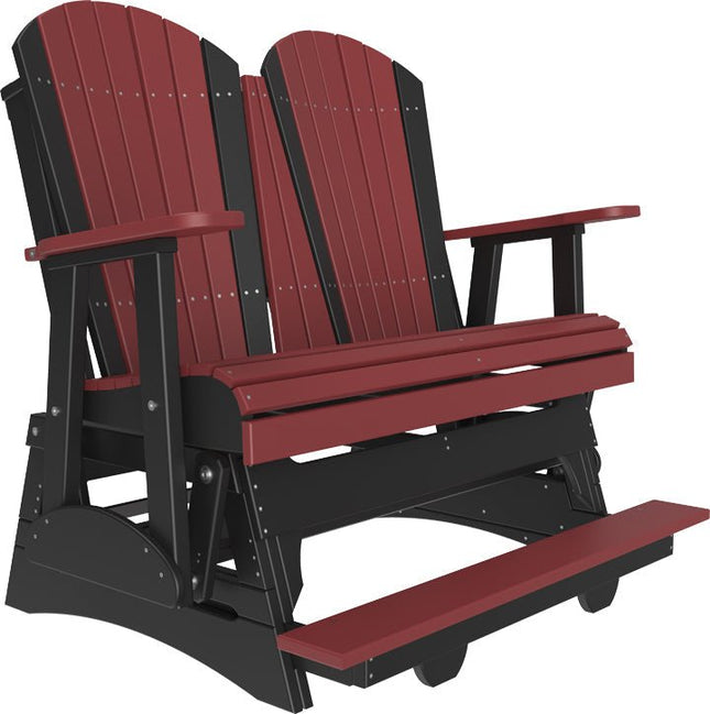 LuxCraft 4 foot Adirondack Poly Balcony Glider Cherrywood & Black