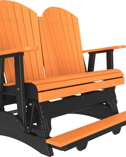 LuxCraft 4 foot Adirondack Poly Balcony Glider Tangerine & Black
