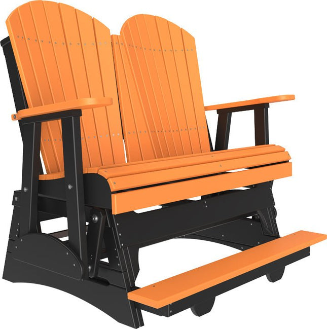 LuxCraft 4 foot Adirondack Poly Balcony Glider Tangerine & Black
