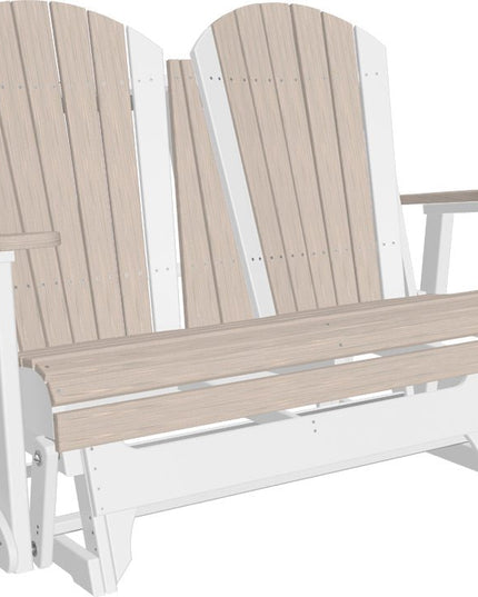 LuxCraft 4 foot Adirondack Poly Glider Birch & White