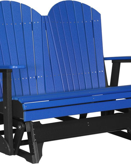 LuxCraft 4 foot Adirondack Poly Glider Blue & Black