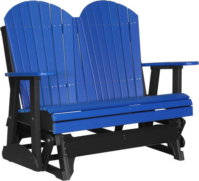 LuxCraft 4 foot Adirondack Poly Glider Blue & Black