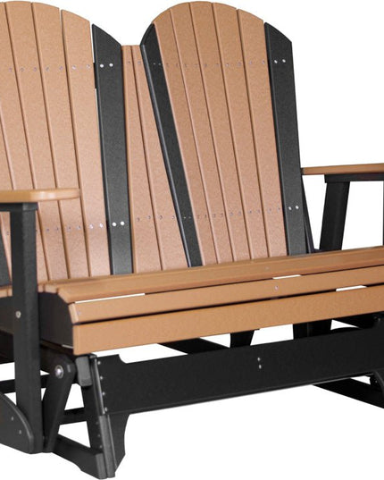 LuxCraft 4 foot Adirondack Poly Glider Cedar & Black