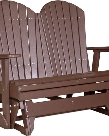 LuxCraft 4 foot Adirondack Poly Glider Chestnut Brown