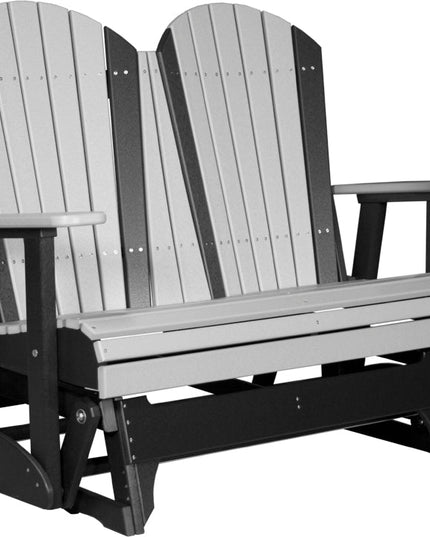 LuxCraft 4 foot Adirondack Poly Glider Coastal Gray