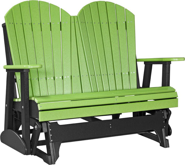 LuxCraft 4 foot Adirondack Poly Glider Lime Green & Black
