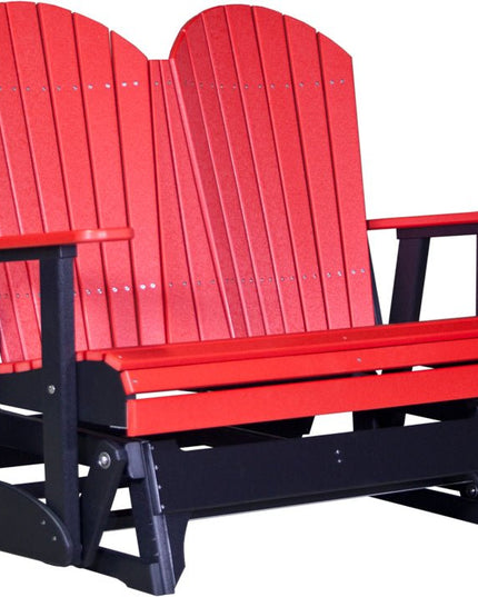 LuxCraft 4 foot Adirondack Poly Glider Red & Black