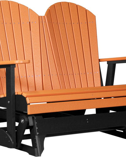 LuxCraft 4 foot Adirondack Poly Glider Tangerine & Black